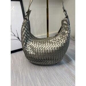 Relic Brand Leather Handbag pewter Purse Woven and Leather